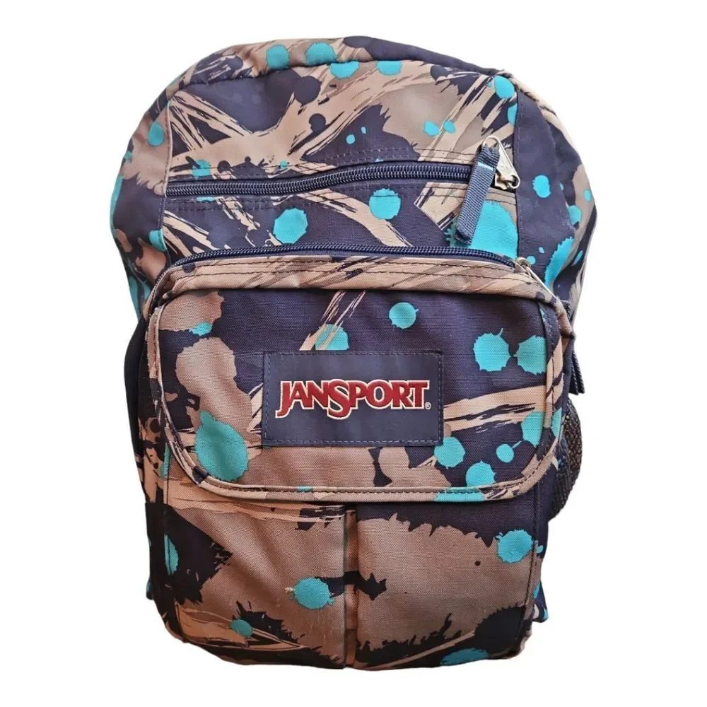 JANSPORT Retro Paint Splatter Print Large School Backpack - Picture 2 of 10